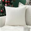 MIULEE Confezione da 1 Federa in Velluto Natale Federde per Cuscini di Natale Copricuscino Decorativo Fodera Quadrata per Cuscino per Divano Camera da Letto Casa 65X65cm Bianco Puro