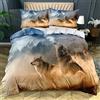 CIUNVXD Copripiumino a tema lupo 3D, set di biancheria da letto con motivo animale realistico 3D, biancheria da letto con stampa a motivo lupo per ragazzi, ragazze e bambin(B, 135 x 200 cm)