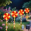 YOOWARM Luci solari di Natale all'aperto, 70CM Candy Christmas Lollipop Lights ，4Pcs Garden LED Lights Waterproof with USB Charging & 8 Lighting Modes for Yard Decorations, Walkway