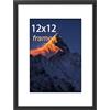 wyewye - Cornice portafoto in legno, 30,5 x 30,5 cm (12 x 12), set con passepartout e lastra in plastica trasparente, per foto, 30,5 x 30,5 cm, colore nero