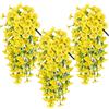 LIUYIDM 3 Pezzi Piante Artificiali da Esterno Pianta Finta da Appendere Come Una Vera Petunia Piante Artificiali da Appendere, Resistenti alle Intemperie, per Esterni, Balconi (Giallo)