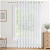 CUTEWIND Tenda per Interni Bianca Ultra-larga 300x240 CM - Moderna Trasparente in Voile Con Anelli per Soggiorno, Camera da Letto, Salotto