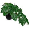 Hollyone Piante artificiali in vaso nero, pianta finta di Monstera decorativa in vaso finto, pianta realistica per interni per decorazione della casa, bagno, soggiorno, cucina, scaffale, decorazioni