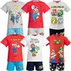 Super Mario - Bambino - Pigiama Completo Maniche Corte Set Maglietta e Pantaloncino - 100% Cotone - Originale [1997 Grigio - 4 Anni]