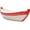 Sicilia Bedda - BARCA IN CERAMICA SICILIANA - Prodotto Artigianale dipinto a Mano - Lunghezza 19 Cm (Bordo Rosso)