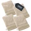 Schöner Wohnen Kollektion SCHÖNER WOHNEN Set di 4 guanti da bagno in spugna - Beige - 16x21cm - Lavette Viso - salviette in 100% cotone - molto assorbente - Oeko-Tex - 500g/m2 - Hotel e B&B - qualità di lusso