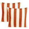 Mondo Sofa Group Set di 2 Cuscini Divano colorato a Righe Poliestere Biancheria Decorativo Copricuscini Divano 40x40cm (Arancione)