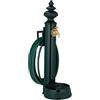 Relaxdays Fontana da Giardino Stile Antico, Fontanella a Colonna con Rubinetto, Vaschetta, Portatubo, 87x26x43 cm, Verde, 40% Alluminio
