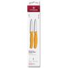 Victorinox Swiss Classic, Set di coltelli per pelare e verdure, 2 pezzi, Lama extra-affilata, Bordo dritto per tagli precisi, 8 cm, Acciaio inossidabile, Giallo