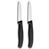 Victorinox Swiss Classic Set di pelapatate per frutta e verdura, 2 pezzi, Taglio dritto, Extra affilato, Nero