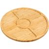 Kesper | Piatto da portata rotondo | Materiale: bambù certificato FSC® | 4 scomparti con bordo | ø 35 cm | spessore 1,5 cm | piatto da snack & piatto da portata | Colore: marrone naturale | 58447