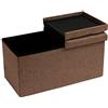 BAKAJI Cassapanca Pouf Contenitore con Rivestimento in Lino, Poggiapiedi con Struttura in Legno, Seduta Imbottita e Comoda, Multiuso, Ideale per Camera da Letto, Ingresso, Design Moderno (Marrone)