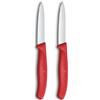 Victorinox Swiss Classic, set 2 coltelli da cucina e per verdura, lama a filo diritto per tagli precisi, 8 cm, acciaio inox, lavabile in lavastoviglie, Rosso