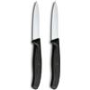 Victorinox Swiss Classic, Set di coltelli per pelare e verdure, 2 pezzi, Lama extra-affilata, Bordo dritto per tagli precisi, 8 cm, Acciaio inossidabile, Nero