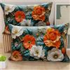 PETTI Artigiani Italiani - Coppia di Federe Cuscino 40x70 cm in Microfibra, Cuscini Arredo Camera da Letto, Divano, Salotto, Set 2 Fodere Copricuscino, Federa Floreale 05 18, 100% Made in Italy