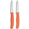 Victorinox Swiss Classic Coltello per verdure e spelucchini, per frutta e verdura, Extra affilato, dritto e seghettato, Acciaio inox, Arancione