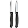 Victorinox Swiss Classic Coltello per verdure e spelucchini, per frutta e verdura, Extra affilato, dritto e seghettato, Acciaio inox, Nero