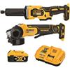 DEWALT 20V MAX smerigliatrice angolare e smerigliatrice a matrice, set di 2 utensili senza fili con batteria e caricabatterie (DCK203P1)