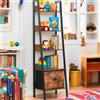 FurnitureR Camera dei bambini - Scaffali trapezoidali aperti, armadio a 5 livelli con cassetti in tessuto non tessuto, scaffale autoportante per ufficio, biblioteca, 42 x 29 x 141 cm