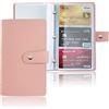 Czzmy 96 Porta Biglietti da Visita Carta di Libro in PVC Carte per Conservare Biglietto da Visita Carte Fedeltà Porta Carta di Credito ecc, 1-rosa, 1 Pièces