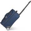 KINSTON Borsa da Viaggio Trolley - Borsa con Ruote e Manico Telescopico, Scomparto Principale Capiente e Tasca Laterale con Cerniera - Bagaglio a Mano Ideale per Viaggi e Weekend - BLU M