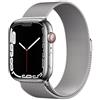 Apple Watch Series 7 Acciaio inossidabile 45 mm (2021) | GPS + Cellular | argento | Loop in maglia milanese color argento