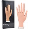 RSM Mano finta con unghie per praticare la manicure, flessibile, mobile, in morbida plastica, per esercitazioni di nail art