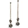 Alpenflüstern DOR058 - Orecchini da donna a forma di stella alpina, con strass (argento anticato)