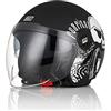 ORIGINE Casco Moto Jet Casco Scooter con Doppia Visiera Omologato ECE 22-06