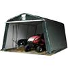 TOOLPORT Tendone Garage 3,3 x 4,8 m verde scuro, costruzione stabile in acciaio con telo PE Garage per moto