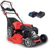 Scheppach Tosaerba ibrido MS225-56E - tosaerba a benzina - motore a benzina 4 tempi da 6 CV / 4,4 KW - 224 cm³ - Larghezza di taglio 56 cm - Avviamento elettrico - 2 batterie + caricabatterie inclusi
