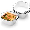 Vikcvcsc Set di 3 Piatti da Forno in Ceramica, 400Ml Teglia da Forno Piccole Piastre con Manici,Teglia per Lasagne/Cucinare/Cena/Torta