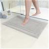 Decomira Tappeto Bagno Antiscivolo | Tappetino bagno super assorbente, lavabile in lavatrice | Per il bagno, la doccia, la vasca da bagno o come tappetino WC | Grigio - 70x120 cm