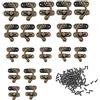 Bztzhm 20 Pezzi Chiusure a Gancio, Antico colore bronzo Hasp, Ganci di Bloccaggio Anticati, Tonalità Bronzo Hasp, Gancio di Chiusura Hasp Antico, per Scatola di Legno Portagioie Armadio Accessori