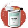 PECTRO Chalk Paint Vernice a Gesso 750ml + Pennello Tondo in Legno Pack - Pittura per Mobili Senza Carteggiare - Chalk Paint Bianco e Colori per legno Efetto Polvere (Rosso Mattone)