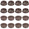QUARKZMAN 16pz 35mm/1.38 Griglia di Ventilazione Rotonda, Griglia Aerazione in Plastica, Griglia Aerazione Tonda con Fori a Maglie per Bagno Cucina Armadio Guardaroba, Marrone Scuro