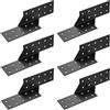 SiGuLiKeJi 6 Pz Staffe per Travi Legno, Ancoraggi per Travetti, Staffa per Travi, Staffe Pali Legno, Connettori per Travi in Legno Arcarecci per Ponti da Costruzione Strisce di Listelli (170 x 40 mm, Nero)