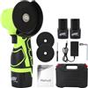 Kripyery Smerigliatrice angolare da 16,8 V, smerigliatrice angolare a batteria, mini smerigliatrice angolare alimentata a batteria 550 W, fresa senza fili per tagliare, levigatura e lucidatura, verde e nero
