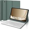 WINCHKING Tastiera per Samsung Galaxy Tab A9 Plus 11, Cover con Tastiera Galaxy Tab A9+, Custodia Italiano Bluetooth Rimovibile Keyboard per Samsung a9 Plus Tablet 2023 11 Pollici, verde scuro