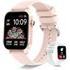 INNOFOVO Orologio Smartwatch Donna Chiamate e Whatsapp, 1.85 HD Orologio Intelligente con Assistente Vocale Contapassi Cardiofrequenzimetro Smart Watch Notifiche Messaggi per Android iOS, Rosa