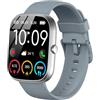 uaue Smartwatch Uomo Donna, 1.91 Orologio Fitness con Effettua/Risposta Chiamate, 110+ Sportive Fitness Tracker, Sonno Cardiofrequenzimetro, Contapassi Smart Watch per Android iOS, Argento-Grigio Scuro
