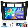 Hikity [8 Core 4G+64G] Hikity Car Radio per Toyota Yaris/Vizi 2005-2011 Wireless Carplay Android Auto Android 15 Autoradio 9 Pollici Stereo Auto con GPS 32EQ WIFI Bluetooth SWC MIC Telecamera Posteriore
