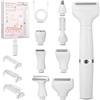 FAOKZE 7 in 1 Rasoio Elettrico Donna,epilatore viso,rasoio elettrico donna parti intime,depilatore donna USB, resistente all'acqua,depilatore corpo-Set per viso,bikini,ascelle,peli del naso