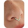 BodyBonita Bianco Opale 16G Lacrima Septum Piercing Gioielleria - Acciaio Chirurgico 316L Anello Setto Incernierato Anelli Naso Cerchi Clicker Conch Helix Piercing Gioiello Daith Orecchino Oro 10 mm