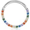 BodyBonita Piercing al Setto con Arcobaleno CZ - Acciaio Chirurgico 316L Septum Piercing 16G Naso Cerchio Nostril Piercing Trago Helix Orecchino Cartilage Daith Piercing Naso Anello 10mm Argento