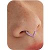 BodyBonita Rosa Opale 16G Lacrima Septum Piercing Gioielleria - Acciaio Chirurgico 316L Anello Setto Incernierato Anelli Naso Cerchi Conch Helix Piercing Gioiello Daith Orecchino Argento 10 mm