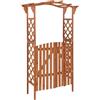 Tidyard Pergola con porta ad arco traliccio Pergola con porta giardino patio ingresso arco da giardino di rose e reticoli a traliccio in legno massello di abete 116 x 40 x 204 cm