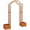 PURADAY Pergola da Giardino con Fioriera in Legno Massello di Abete 175x40x204 cm Marrone Multifunzionale Arco del Terrazzo Robusto e Durevole Decorazione Esterna Ingresso Passaggio Sentiero