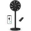 Duux Whisper Flex 2 - Ventilatore intelligente da 13 dB, modalità notturna e timer, regolabile in altezza (54 - 92 cm), risparmio energetico da 2 W, controllo tramite app e telecomando, nero