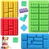 YXHZVON 4 pezzi Stampi per Robot, Stampi in Silicone per Mattoni da Costruzione, Stampi per Caramelle Antiaderenti, per Dolci, Gelatina, Biscotti, Cioccolato, Decorazione Della Torta